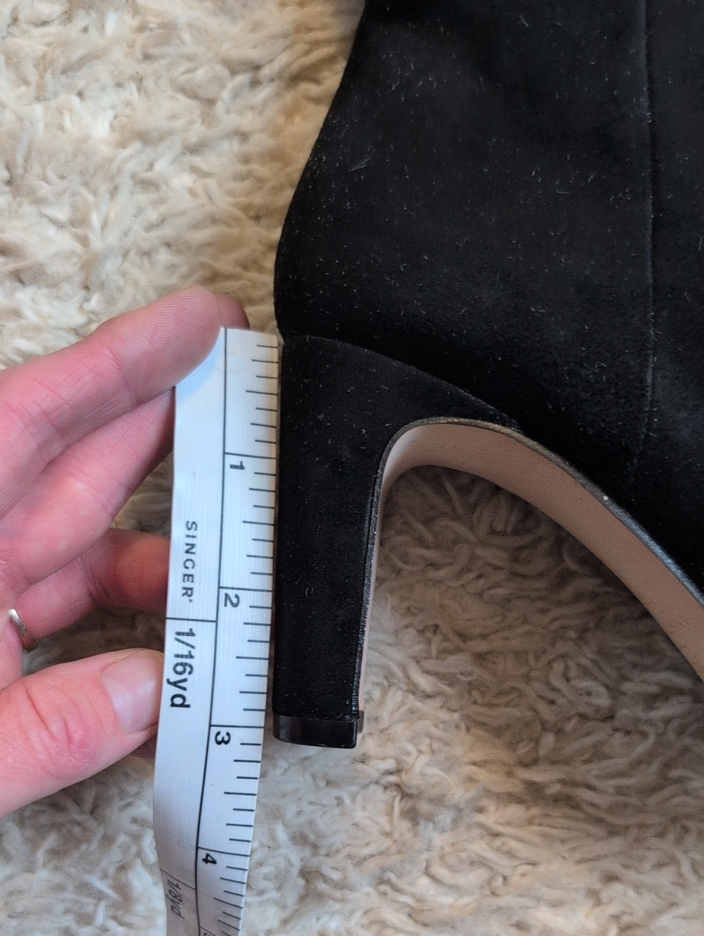 Ann Taylor Black Suede Knee-High Heeled Boots - Picture 3 of 3